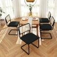 thumbnail image 2 of Buy ZHENGHAO Rattan Dining Chairs Set Of 4, Farmhouse Black Dining Room Chairs With Rectangle Cane Back French Country Kitchen Chairs Upholstered Wood 2 of 10