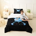 thumbnail image 4 of Erosebridal Blue Ice Cream Drip Twin Comforter Sets,Baseball Print Bedding Set For Kids Boys,Reversible,2-Piece, 4 of 7