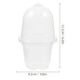 thumbnail image 3 of 15 Packs 3.6 Inch Clear Nursery Pots with Humidity Domes, Variety Sizes Seed Starting Pots with Drainage Holes, Transparent Garden Containers for Succulents, Flowers and Cactus-Clear, 3 of 10