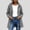 Gray, variant on Womens Waterproof Jacket Drawstring Waist Midi Length Hooded Windbreaker with Pockets Navy Size 2XL