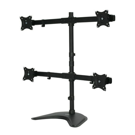 Quad Lcd Monitor Stand - NavePoint Quad LCD Curved Monitor Mount Stand Free Standing With Adjustable Tilt Holds 4 Monitors Up To 27-Inches Black