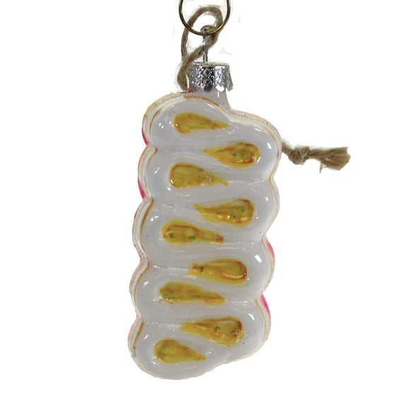 Ribbon Candy - 1 Glass Ornament 3.25 Inch, Glass - Sweet Treats Old Fashion Hard Go6983 Yellow
