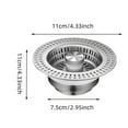 thumbnail image 3 of Kitchen Drain Strainer Stainless Steel Stopper for Fast Performance and Clogging in and Bathroom, 3 of 6