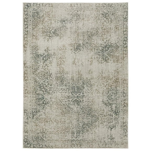 Oriental Weavers Alton Area Rug - 070E9 - 3'3" x 5' - in Grey/ Beige - Vintage Inspired, Stain Resistant, Family and Pet Friendly , Entrway, Bedroom Rug
