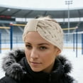 thumbnail image 2 of Unique Bargains 1 Pc Women's Warm Headband Winter Ear Warmer Bow Head Wraps Beige, 2 of 6
