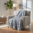 thumbnail image 2 of Home Soft Things Tie Dyed Double Sided Faux Fur Throw - Blue - 50" x 60", 2 of 5