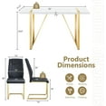 thumbnail image 4 of JUFU 7-Piece Black PU Leather Dining Table Set with Gold Metal Legs, Modern Rectangular Kitchen Table and Chairs for Dining Room, 4 of 9