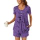thumbnail image 5 of Conjunto de Ropa de Salón de las Mujeres Impreso Cuello Redondo Manga Corta Superior Y Pantalones, Ropa de Casa Suave Dos Piezas, 5 of 6