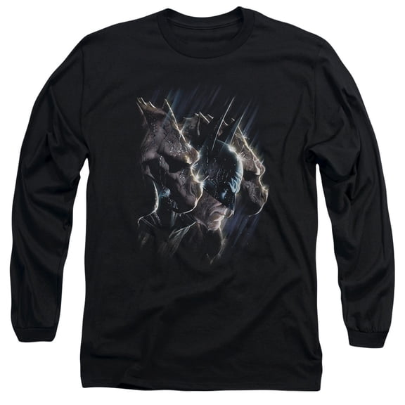 Batman Gargoyles Long Sleeve Adult 18/1 T-Shirt Black