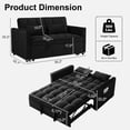 thumbnail image 2 of Howcool 55" 3 in 1 Convertible Sleeper Sofa Bed, Pull Out Loveseat Couch with Storage Pocket,Black, 2 of 7
