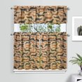 thumbnail image 2 of Dog Print Kitchen Curtains 36 Inch Short - 3 Panel Set, Cute Puppy & Floral Design, Rod Pocket Pet Lover Curtains 100% Polyester, Paw & Bone Pattern for Kitchen, Living Room, Bedroom, Easy Wash, 2 of 6