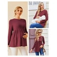 thumbnail image 7 of WellSize Women Maternity Tops Casual Tunic Fall Shirts Crew Neck Long Sleeve Pregnancy Clothes, 7 of 7