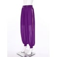 thumbnail image 7 of Aislor Women Belly Dance Side Split Yoga Pants Bloomer Trousers Perforance Purple One Size, 7 of 7