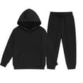 thumbnail image 3 of Ruyang Boys Girls Hoodies Set 2 Piece Sweatsuit Plain School Tracksuit Long Sleeve Hooded Sweatshirts Elastic Joggers Winter Clothes, 3 of 7