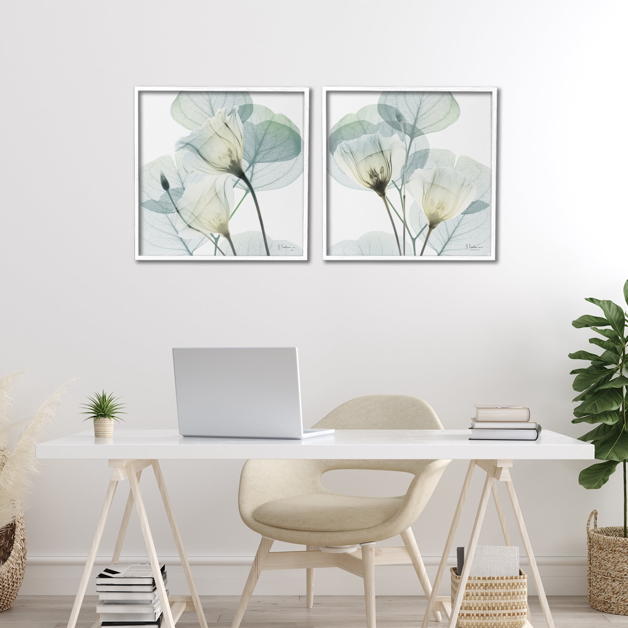 Stupell Industries Divine Fate Flowers 2 Piece White Framed Giclee Art Set, design by Albert Koetsier