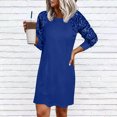 thumbnail image 2 of Mini vestido de manga raglán con empalme de lentejuelas a la moda para mujer, vestido informal de Color sólido de manga larga para vacaciones en casa Pompotops  hdfakjf1440, 2 of 7