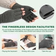 thumbnail image 4 of Copper Infused Arthritis Gloves for Pain Relief Half Finger Design with Wrist Support, 4 of 8