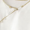 thumbnail image 3 of Embroidered Linen Tops for Women Dressy Casual Ruffle Mid-Sleeve Shirts Crew Neck Pullover Tees,White,L, 3 of 5
