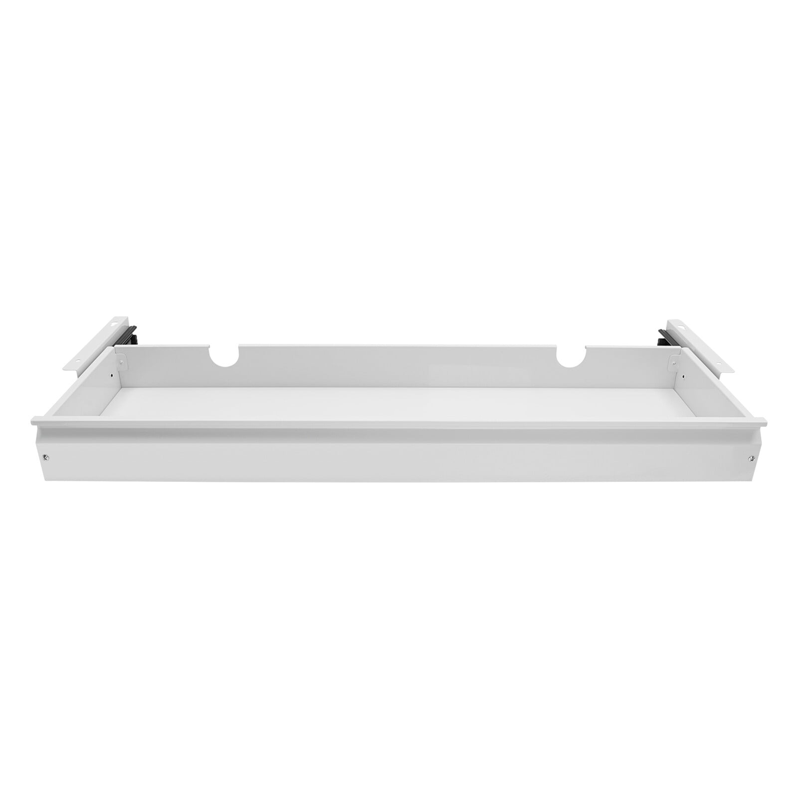 ToppiJoy 33” Under Desk Drawer, Mounted Sliding Pull-out Drawer, Large Storage Organizer for Sit Stand Workstation (White)