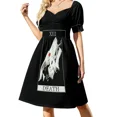 thumbnail image 1 of Vestido de manga corta con diseño de lobo y carta del Tarot de la Muerte. Vestidos de noche, trajes de verano para mujer., 1 of 8