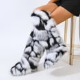 thumbnail image 4 of Women Winter Fluffy Faux Fur Knee High Snow Boots Y28K Outdoor Fashion Boots Luxurious Fashion Shoes, 4 of 4