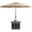 Umbrella Base+Brown Umbrella, variant on SUNCROWN Patio Bistro Table Outdoor Square Metal Outdoor Metal Umbrella Base Stand with 1.57" Umbrella Hole, Black