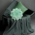 thumbnail image 2 of JWH 3D Round Decorative Flower Throw Pillow Covers with Insert Circular Soft Velvet Pillow for Living Room,Bedroom and Hotel in Light Mint 14inch, 2 of 7