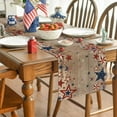 thumbnail image 4 of Old Style Stars American Flag 4th of July Table Runner, Wood Memorial Day Kitchen Dining Table Decoration for Home Party Decor 13x72 Inch, 4 of 6