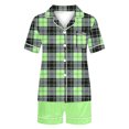 thumbnail image 4 of Conjunto de Verano para las Mujeres, Estampado Cuello de Manga Corta Y Pantalones Cortos, Moda Casual de Dos Piezas, 4 of 8