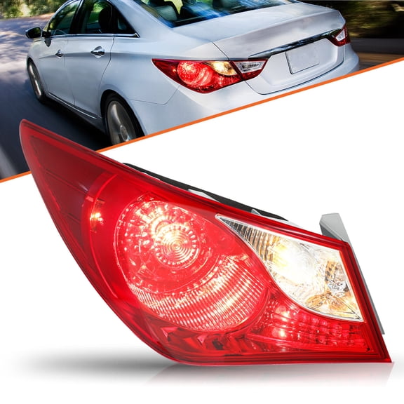 Driver Left Tail Light For 2011-2014 Hyundai Sonata Outer Side Mounted Halogen