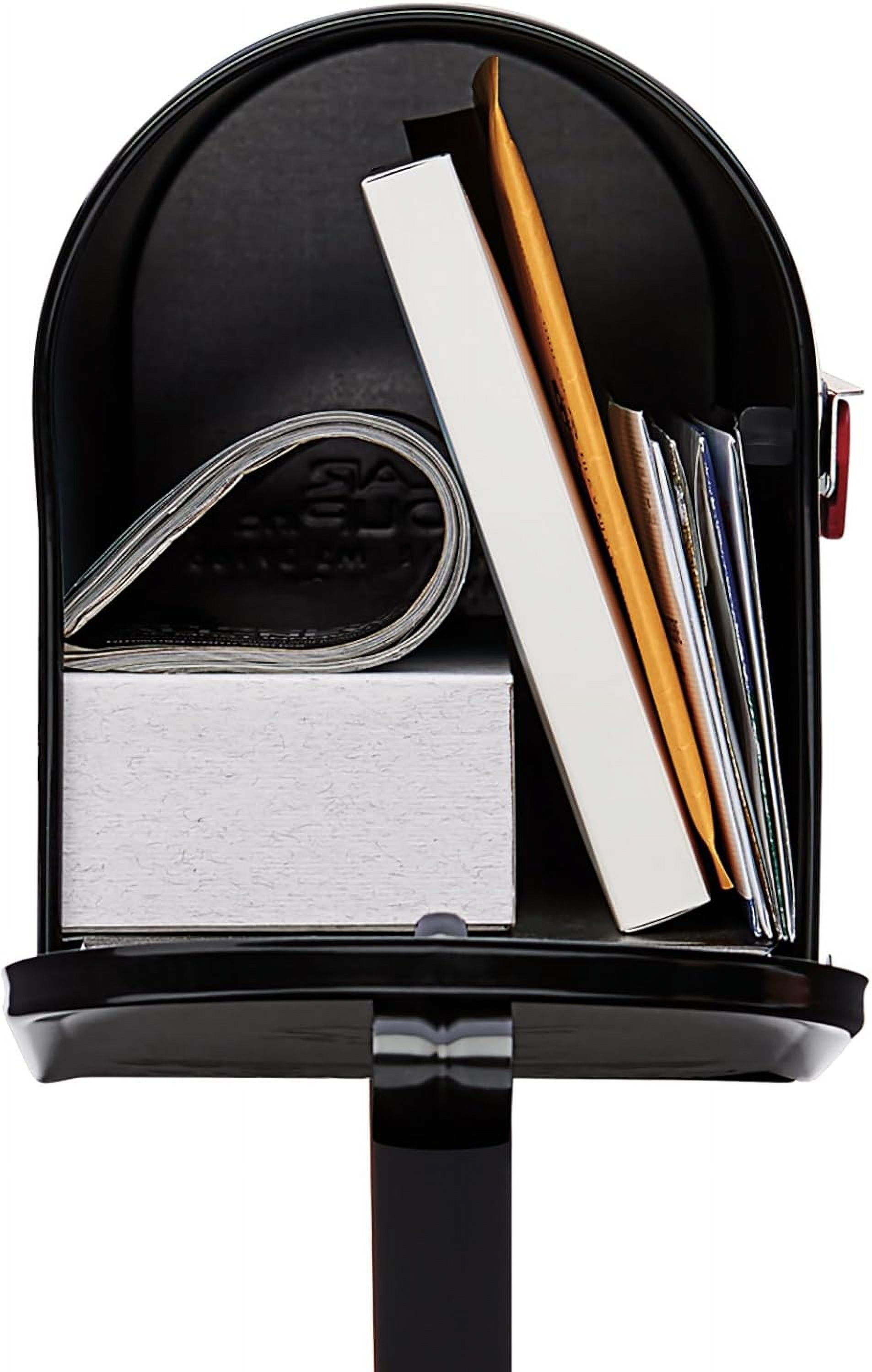 Mailbox To Go Galvanized Steel Mailbox and Post Kit, Black, Medium Capacity