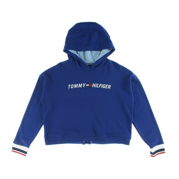 Tommy Hilfiger Classic Logo Script Womens Active Hoodies Size M, Color: Royal Blue/White