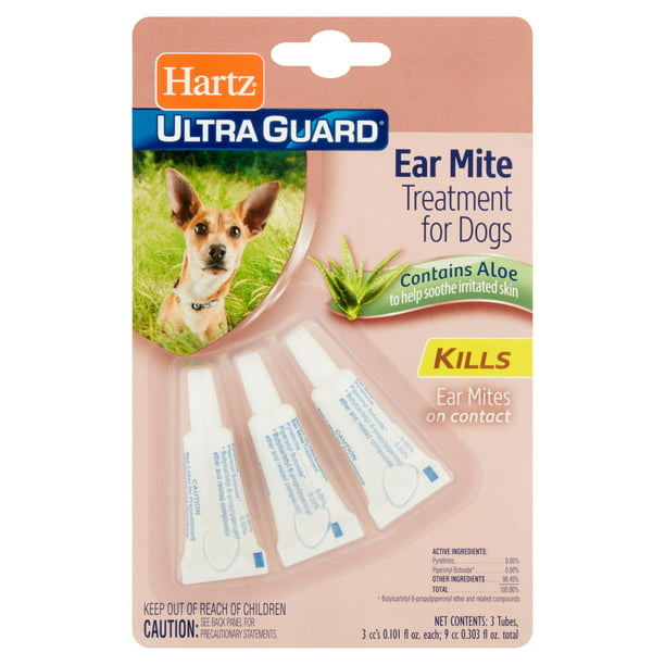 Hartz UltraGuard Ear Mite Treatment for Dogs, 3 Count