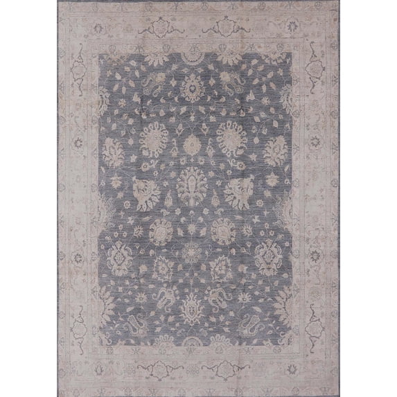 Ahgly Company Indoor Rectangle Mid-Century Modern Silver Pink Oriental Area Rugs, 8' x 10'