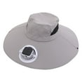 thumbnail image 1 of Gray Unisex Solar Fan Hat With Neck Cover For Outdoor Activities And Sun Protection Adjustable Design One Size In Gray, 1 of 2
