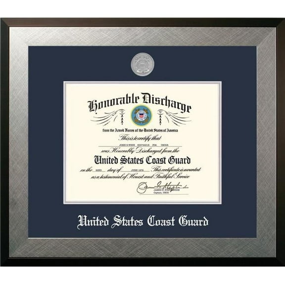 Patriot Frame's Coast Guard 8.5x11 Discharge Honors Frame with Silver Medallion