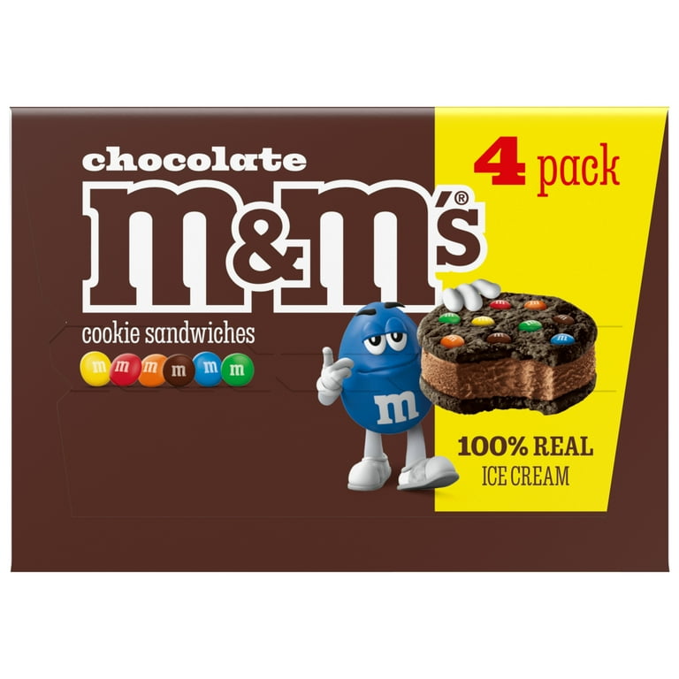 M&M's Chocolate Ice Cream Cookie Sandwiches, 16 fl oz, 4 Pack