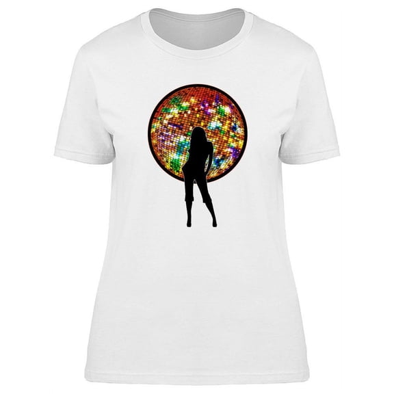 Dancer Silhouette And Disco Ball T-Shirt Women -Image by Shutterstock, Female Medium