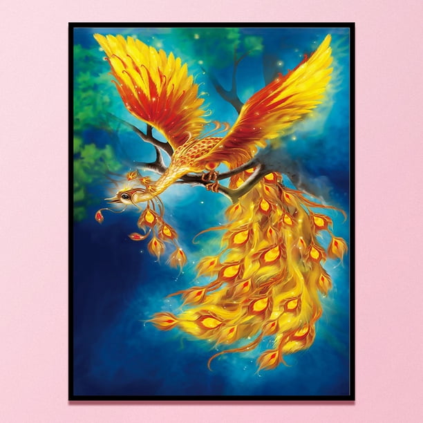 Cuadros Decorativos 11CT punto de cruz completo Golden Phoenix estampado DIY hilo de algodón costura artesanal Ndcxsfigh Nuevos Originales