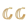 thumbnail image 3 of Pendientes de acero de titanio TANGJMXG Pendientes de media luna de moda para mujer 4 pares, 3 of 5