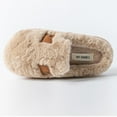 thumbnail image 4 of Viluyesy Womens Fuzzy Slippers, Closed Toe Cozy Soft Sole Slip-On Winter Plush Bedroom Home Shoes Khaki, 4 of 9