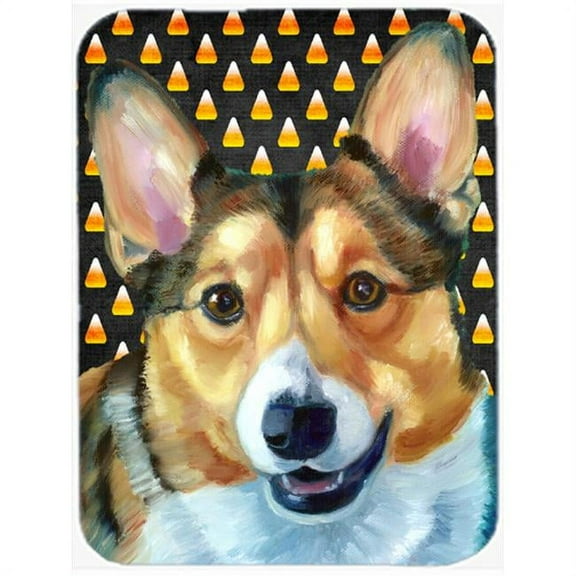 Corgi Candy Corn Halloween Glass Cutting Board, Large