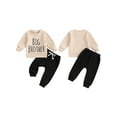 thumbnail image 2 of TheFound Toddler Boy Fall Outfits Letter Print Big Brother Long Sleeve Sweatshirt Pants 2 Pcs Set, 2 of 9