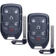 thumbnail image 1 of Cart Key Fob Replacement Fits for Chevy Suburban Tahoe GMC Yukon/Yukon XL Denali 2015- 2020 Push Start 6 Buttons Smart Keyless Entry Remote Start Control ‎13580804 Set of Two HYQ1AA 13508280, 1 of 8