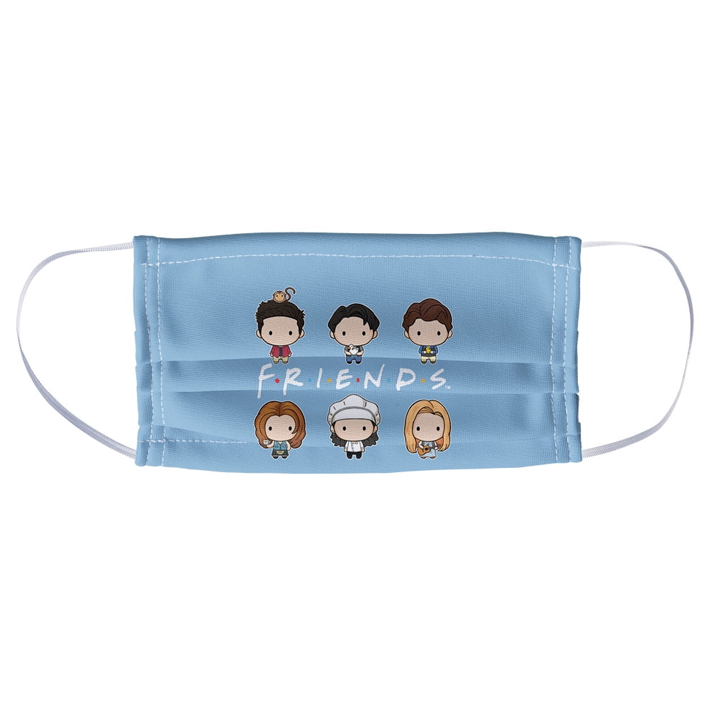 Friends Chibi Characters 1-Ply Reusable Face Mask Covering, Unisex