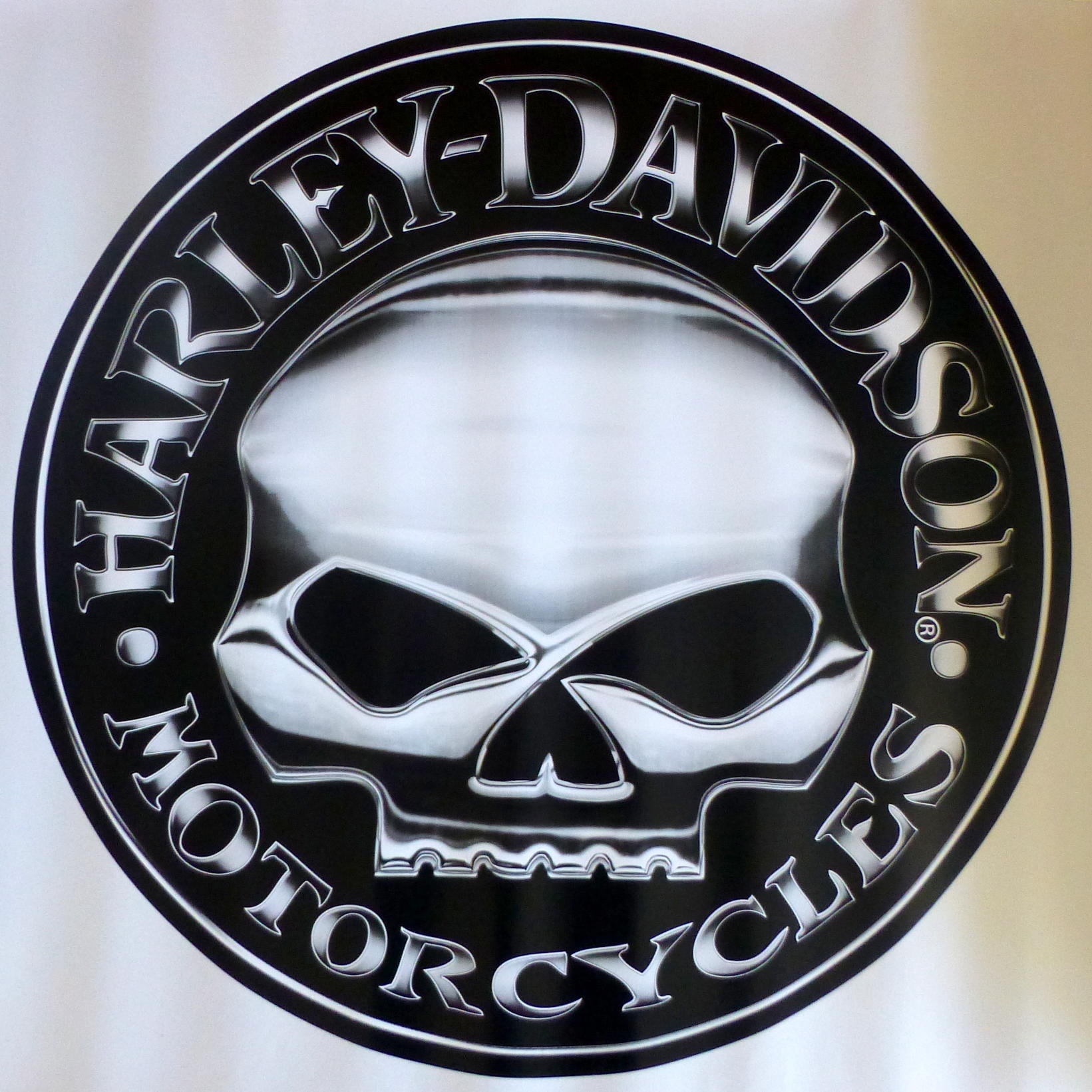 Chrome Metallic Harley Davidson Logo Cutz Rear Window Decal 