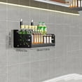 thumbnail image 3 of 1pc Seasoning Rack With Hook, Kitchen Storage Rack, Multifunctional Household Wall-mounted Chopsticks Knife Rack, No Punching Kitchenware Storage Hanging Rack, Home Kitchen Supplies, 3 of 4
