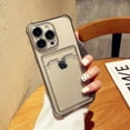 thumbnail image 7 of liaozhi Transparent Card Slot Bag Holder Case For iPhone 14 13 11 12 15 Pro Max Mini X XR XS 7 8 Plus Clear Shockproof Soft Wallet Cover wentao ZZ, 7 of 7