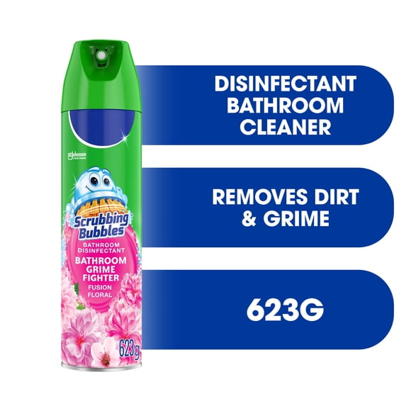 Scrubbing Bubbles® Bathroom Cleaner and Disinfectant, Kills Germs on Tubs, Shower Walls and More, Floral Fusion Scent, 623g