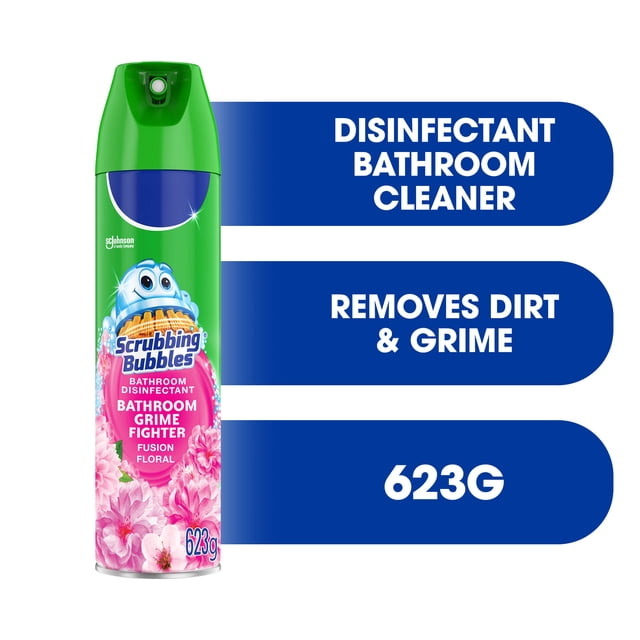 Scrubbing Bubbles® Bathroom Cleaner and Disinfectant, Kills Germs on Tubs, Shower Walls and More, Floral Fusion Scent, 623g